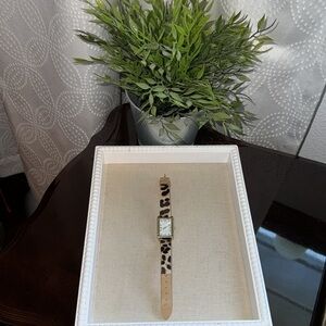 Stella & Dot Genuine Leather Calf Hair Watch